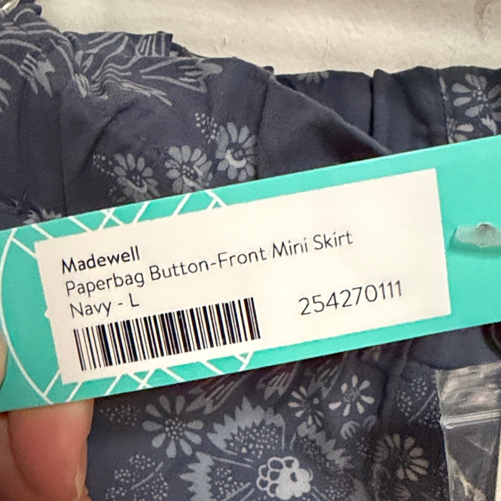 Madewell paper bag button-front Floral mini skirt NWT - Picture 3 of 4